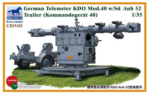 Bronco Models CB35103 1:35 German Telemeter KDO Mod.40 w/Sd.Anh 52 Trailer (Kommando-Gerät 40)