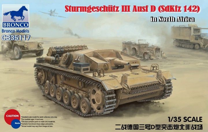 Bronco Models CB35117 1:35 WWII German Assault Gun Sturmgeschütz III Ausf.D (Sd.Kfz.142) in North Africa