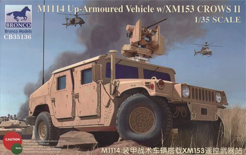 Bronco Models CB35136 1:35 M1114 Humvee Up-Armoured Vehicle w/XM153 CROWS II