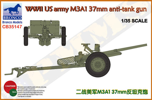 Bronco Models CB35147 1:35 WWII U.S. army M3A1 37mm anti-tank gun