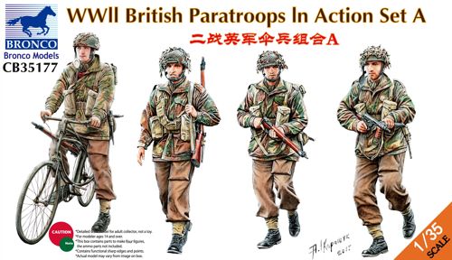 Bronco Models CB35177 1:35 WWII British Paratroops in Action Set A