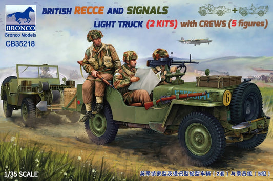 Bronco Models CB35218 1:35 British Recce and Signals Light Truck (2 kits) with 5 Crew