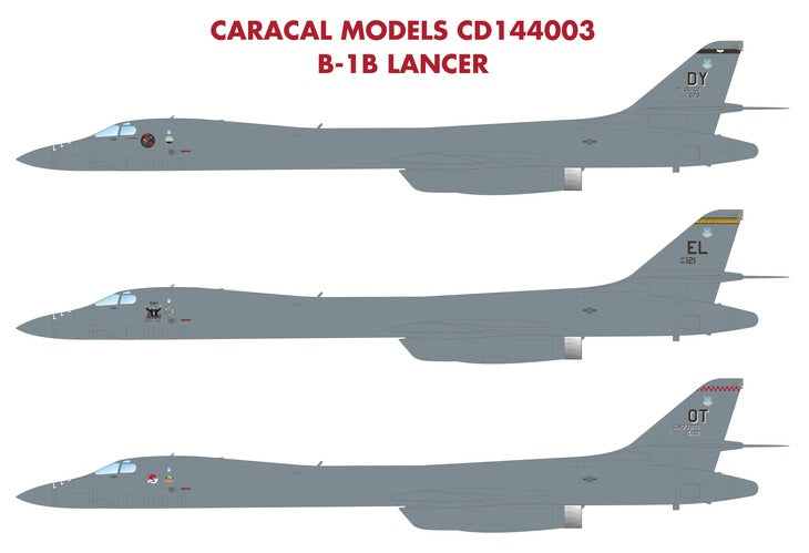 Caracal Models CD144003 1:144 USAF Rockwell B-1B Lancer Multiple marking options for USAF B-1B Lancer