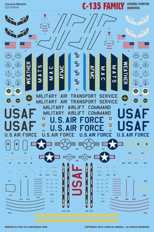 Caracal Models CD144004 1:144  Boeing C-135 Family General Purpose Markings