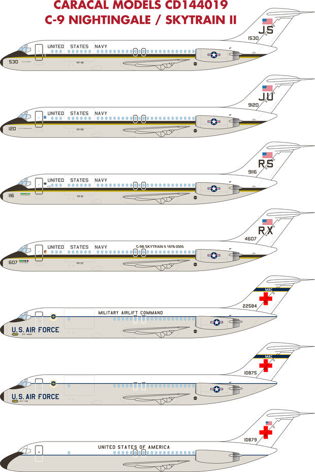Caracal Models CD144019 1:144 Douglas C-9 Nightingale / Skytrain II: The C-9 Nightingale (Skytrain II in US Navy service)