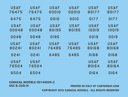 Caracal Models CD144020 1:144 Strategic Air Command Boeing B-52G/H Stratofortress