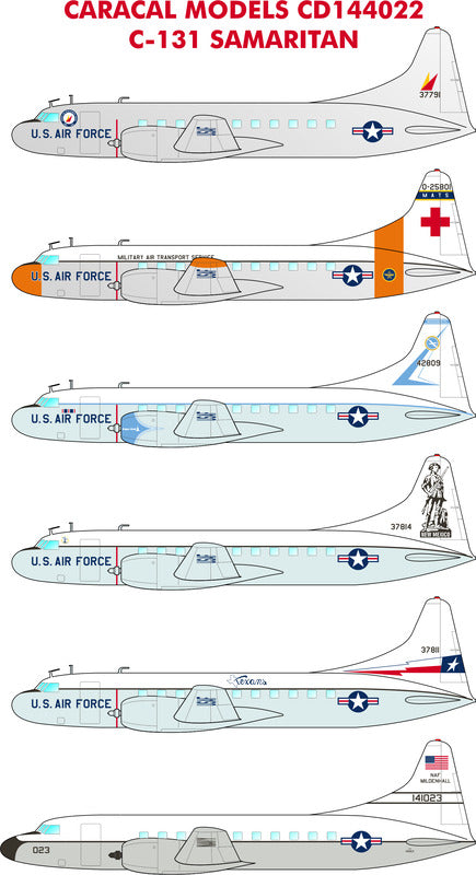 Caracal Models CD144022 1:144 Convair C-131B Samaritan Multiple USAF / US Navy marking choices