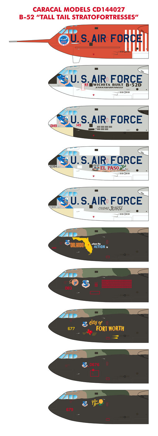 Caracal Models CD144027 1:144 Boeing B-52 'Tall Tail Stratofortresses'