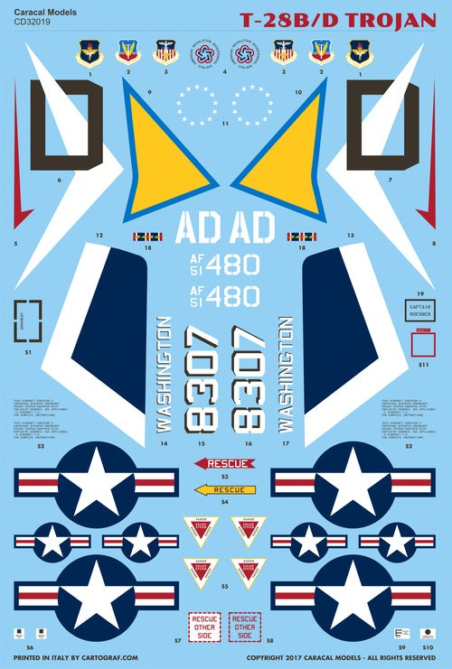 Caracal Models CD32019 1:32 North-American T-28B/D Trojan: