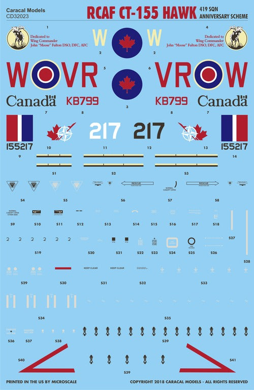 Caracal Models CD32023 1:32 Royal Canadian Air Force CT-155 Hawk '419 Sqn':
