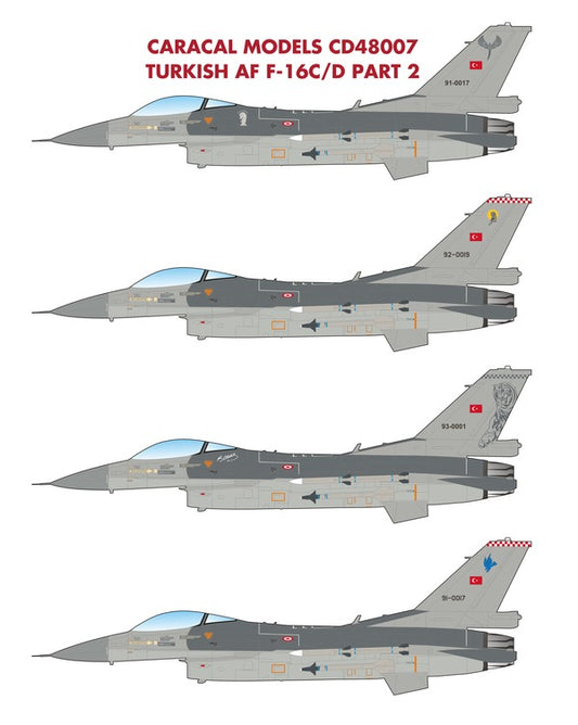 Caracal Models CD48007 1:48 Turkish Air Force Lockheed-Martin F-16C/D Part 2