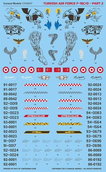 Caracal Models CD48007 1:48 Turkish Air Force Lockheed-Martin F-16C/D Part 2