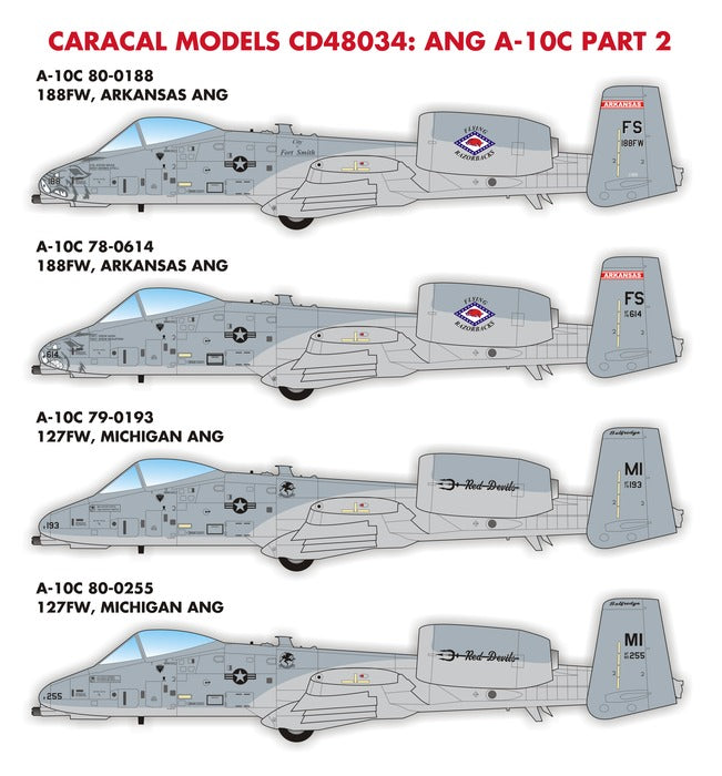 Caracal Models CD48034 1:48 Air National Guard Fairchild A-10C Part 2