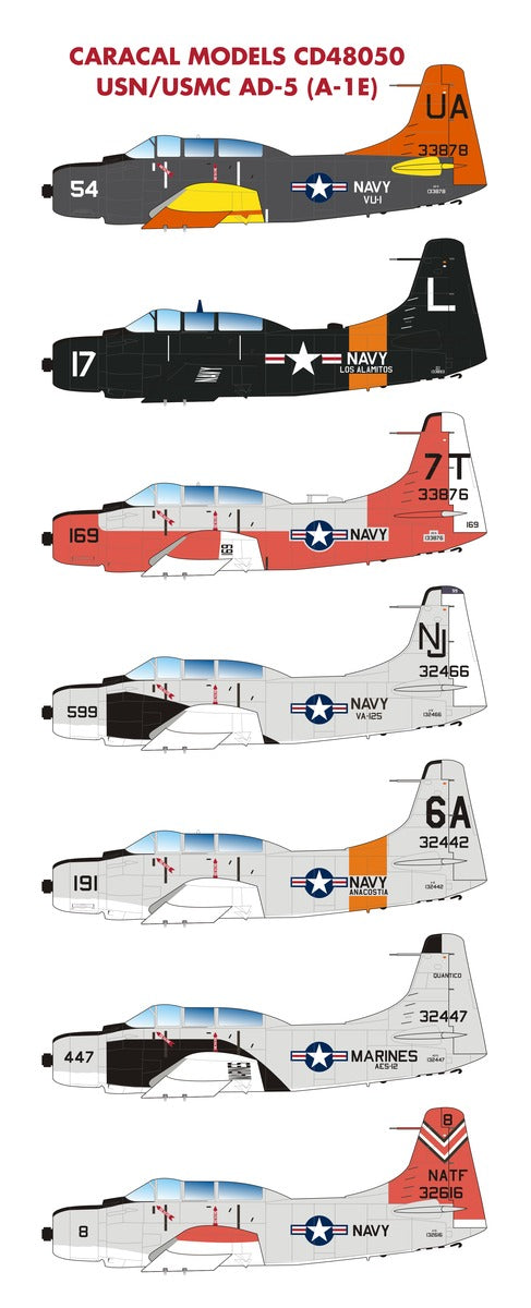 Caracal Models CD48050 1:48 Douglas AD-5 / A-1E Skyraider: U.S. Navy / USMC.