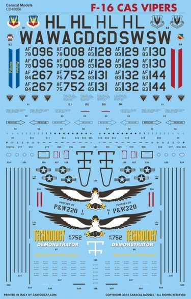 Caracal Models CD48056 1:48 Lockheed-Martin F-16 CAS Vipers