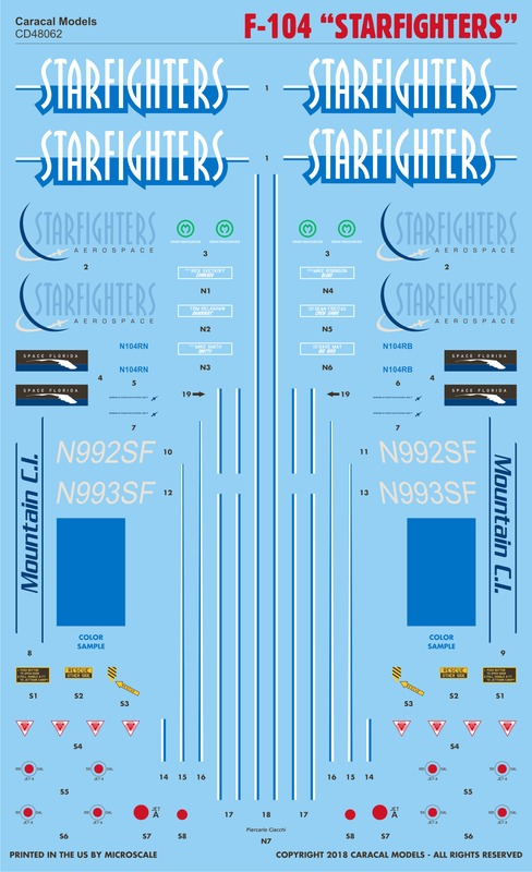 Caracal Models CD48062 1:48 Lockheed F-104 'Starfighters'