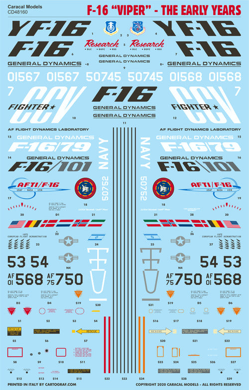 Caracal Models CD48160 1:48 General-Dynamics F-16 'Viper' - The Early Years