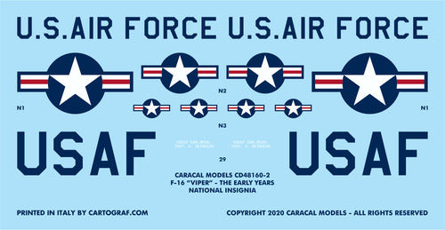 Caracal Models CD48160 1:48 General-Dynamics F-16 'Viper' - The Early Years