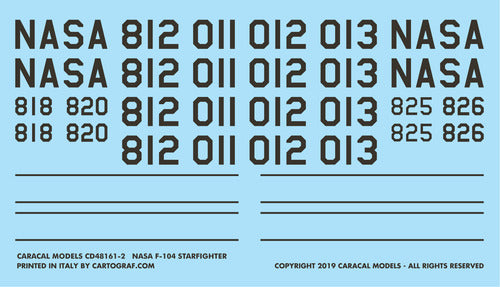 Caracal Models CD48161 1:48 NASA Lockheed F -104 Starfighter