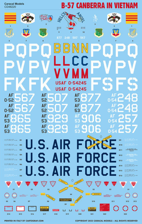 Caracal Models CD48220 1:48 Martin B-57 Canberra in Vietnam
