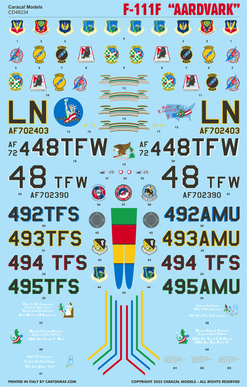 Caracal Models CD48234 1:48 General-Dynamics F-111F Aardvark