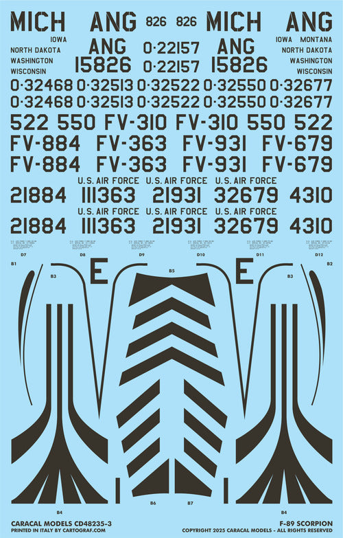 Caracal Models CD48235 1:48 Northrop F-89 Scorpion