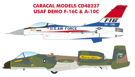 Caracal Models CD48237 1:48 USAF Demo Lockheed-Martin F-16C & Fairchild A-10C