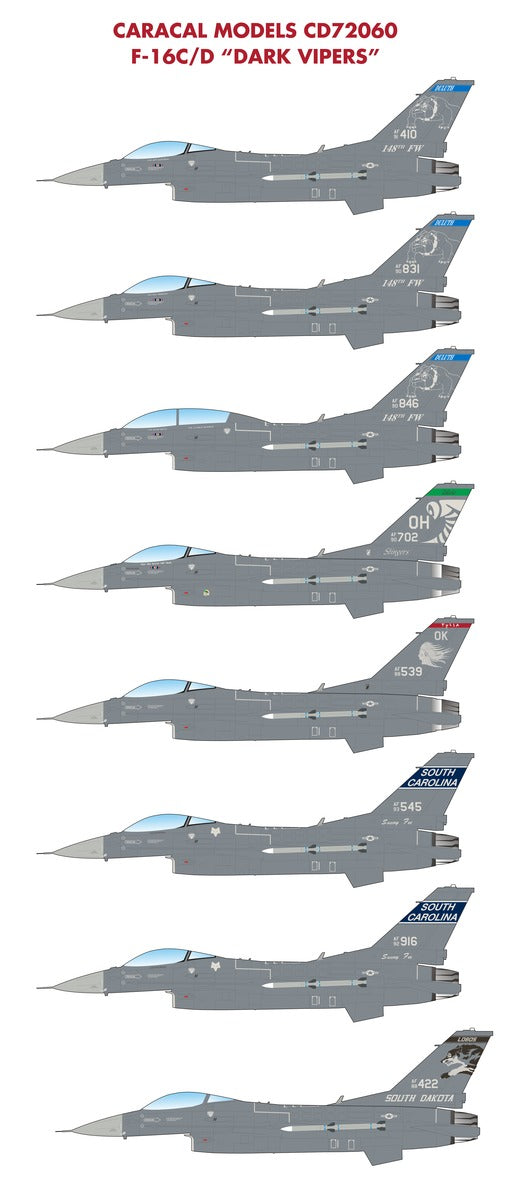 Caracal Models CD72060 1:72 Lockheed-Martin F-16C/D Dark Vipers