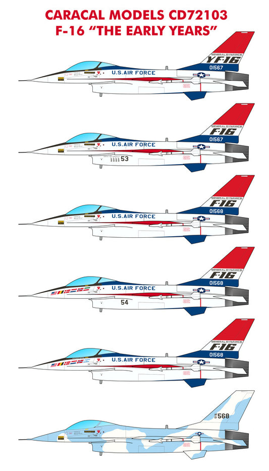 Caracal Models CD72103 1:72 General-Dynamics F-16 'Viper' - The Early Years