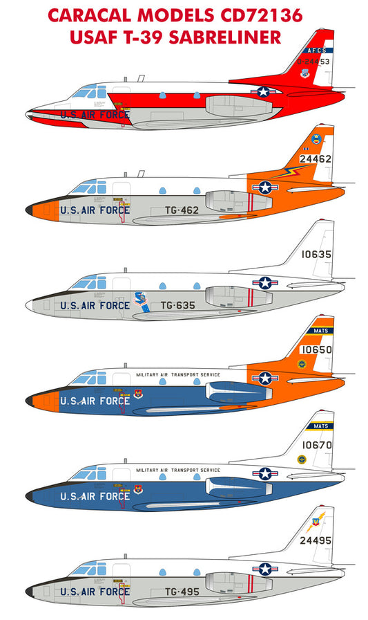 Caracal Models CD72136 1:72 USAF T-39 Sabreliner