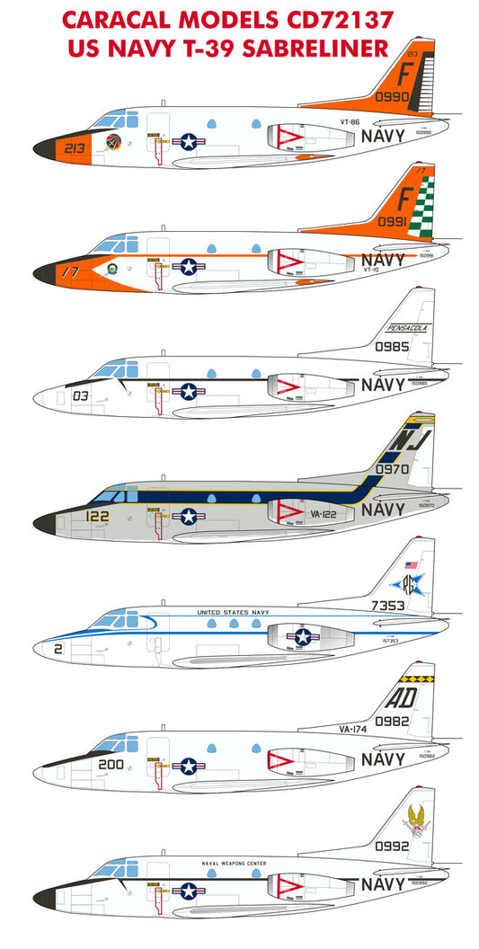 Caracal Models CD72137 1:72 US Navy T-39 Sabreliner