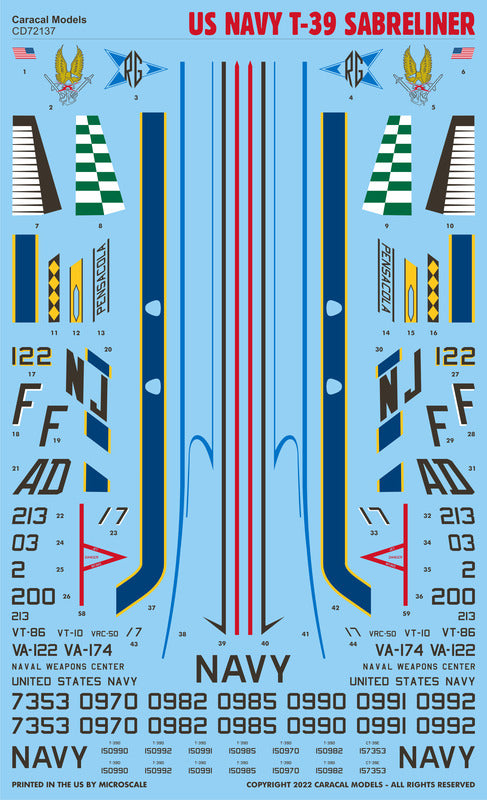 Caracal Models CD72137 1:72 US Navy T-39 Sabreliner