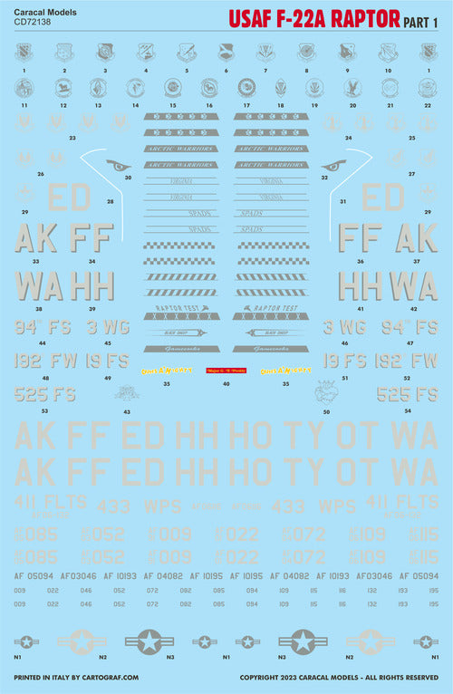 Caracal Models CD72138 1:72 Lockheed-Martin F-22A Raptor - Part 1