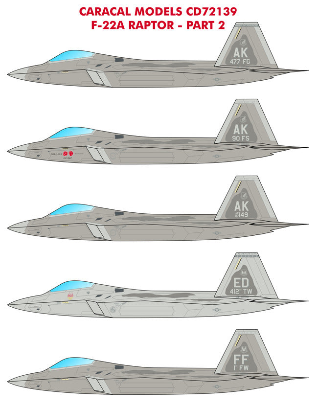 Caracal Models CD72139 1:72 Lockheed-Martin F-22 Raptor - Part 2