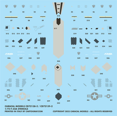 Caracal Models CD72139 1:72 Lockheed-Martin F-22 Raptor - Part 2