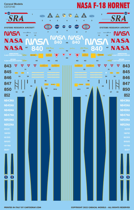 Caracal Models CD72140 1:72 NASA McDonnell-Douglas F-18 Hornet
