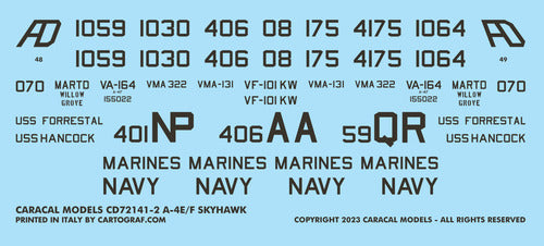 Caracal Models CD72141 1:72 US Navy A-4E/F Skyhawk