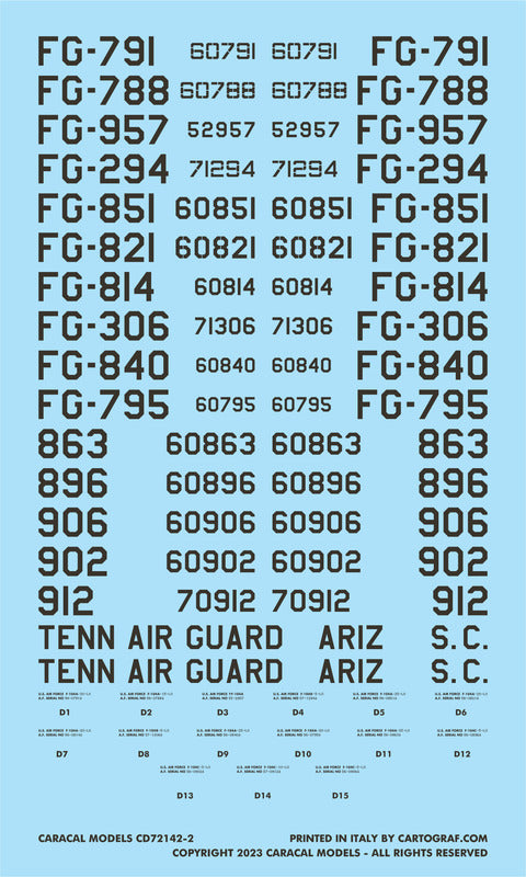 Caracal Models CD72142 1:72 USAF Lockheed F-104A/C Starfighter