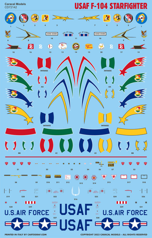 Caracal Models CD72142 1:72 USAF Lockheed F-104A/C Starfighter