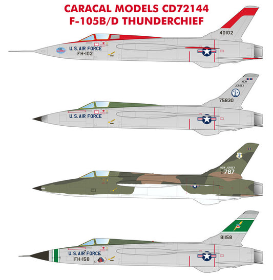 Caracal Models CD72144 1:72 USAF Republic F-105B/F-105D Thunderchief decals