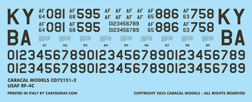 Caracal Models CD72151 1:72 USAF McDonnell RF-4C Recce Phantoms