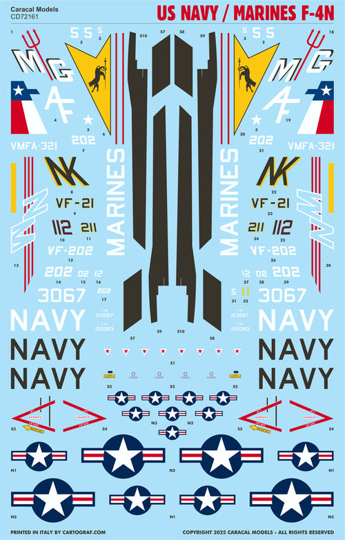Caracal Models CD72161 1:72 US Navy/Marines McDonnell F-4N Phantom