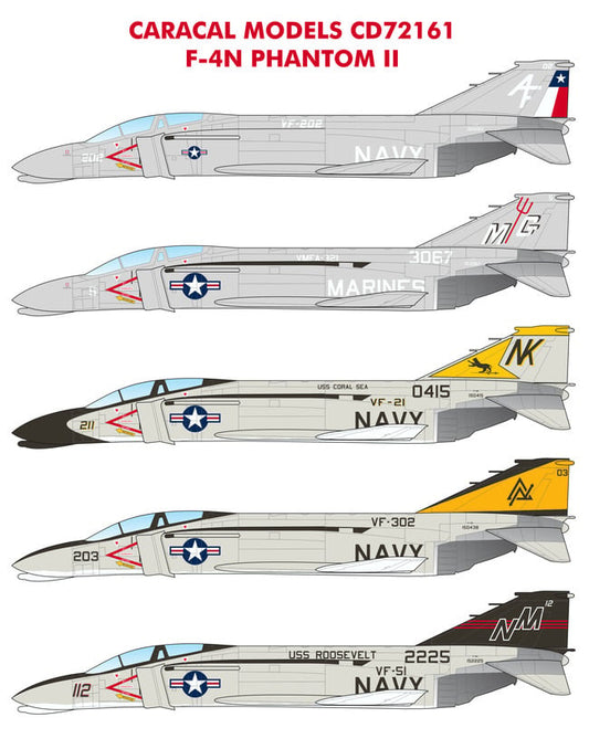 Caracal Models CD72161 1:72 US Navy/Marines McDonnell F-4N Phantom