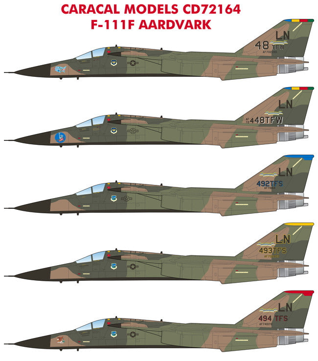Caracal Models CD72164 1:72 General-Dynamics F-111F Aardvark