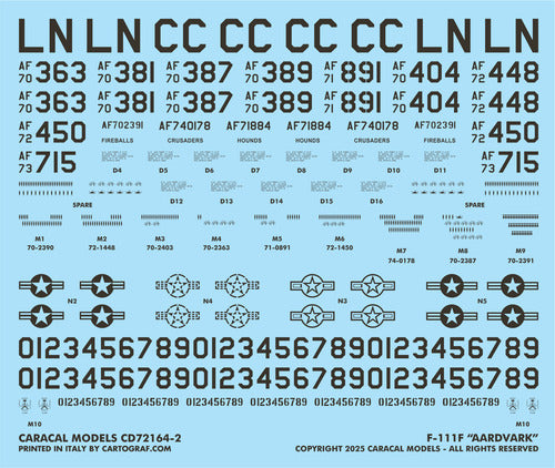 Caracal Models CD72164 1:72 General-Dynamics F-111F Aardvark