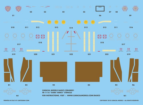 Caracal Models CDB48001 1:48 General-Dynamics FB-111A 'Dark Varks' Stencils