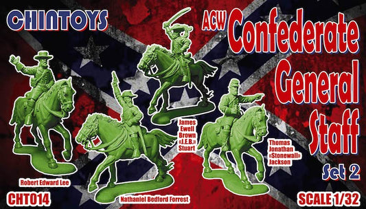 Chintoys CHT014 1:32 American Civil War Mounted Confederate General Staff Set 2