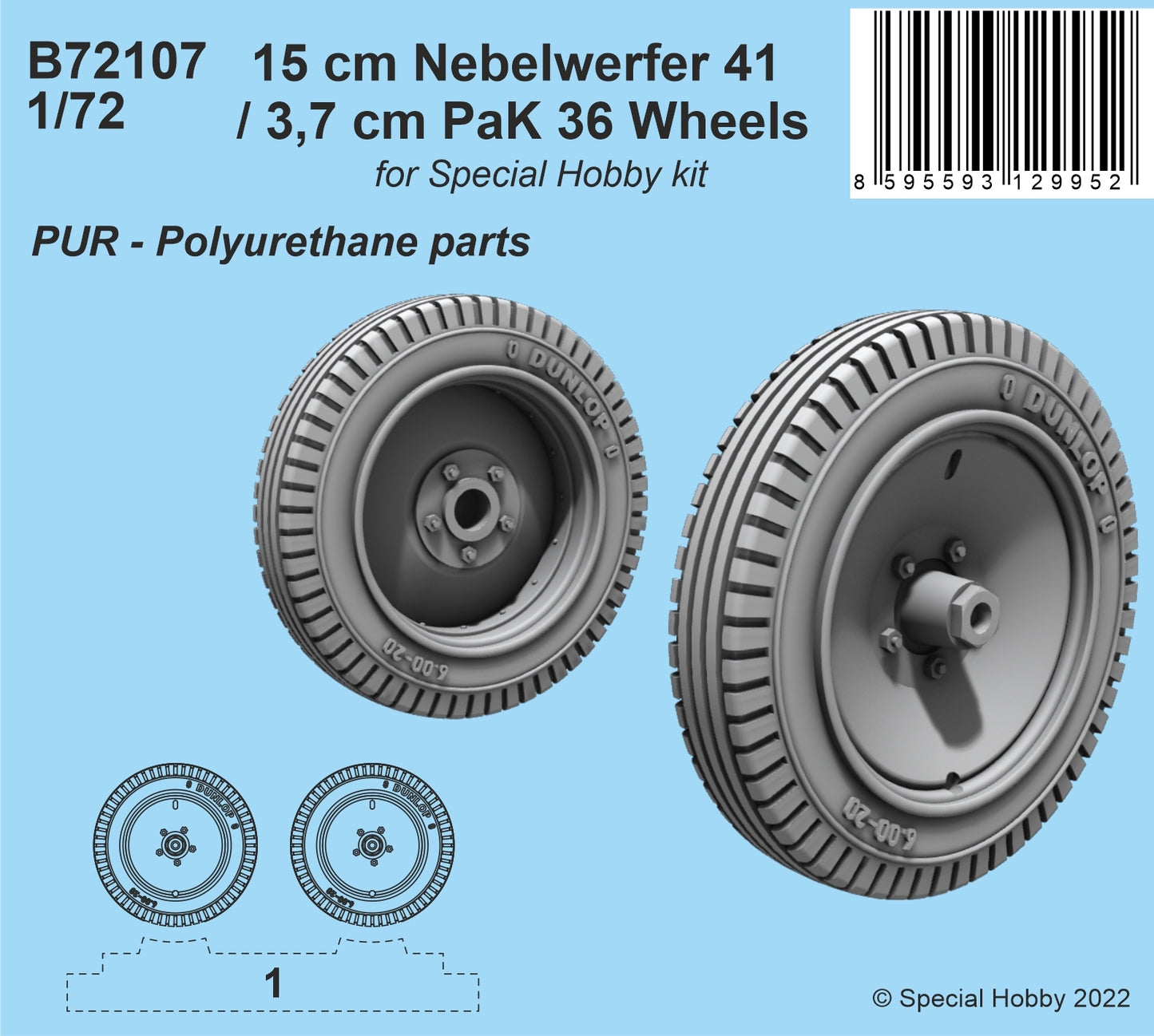 CMK B72107 1:72 15cm Nebelwerfer 41 / 3,7cm PaK 36 Wheels