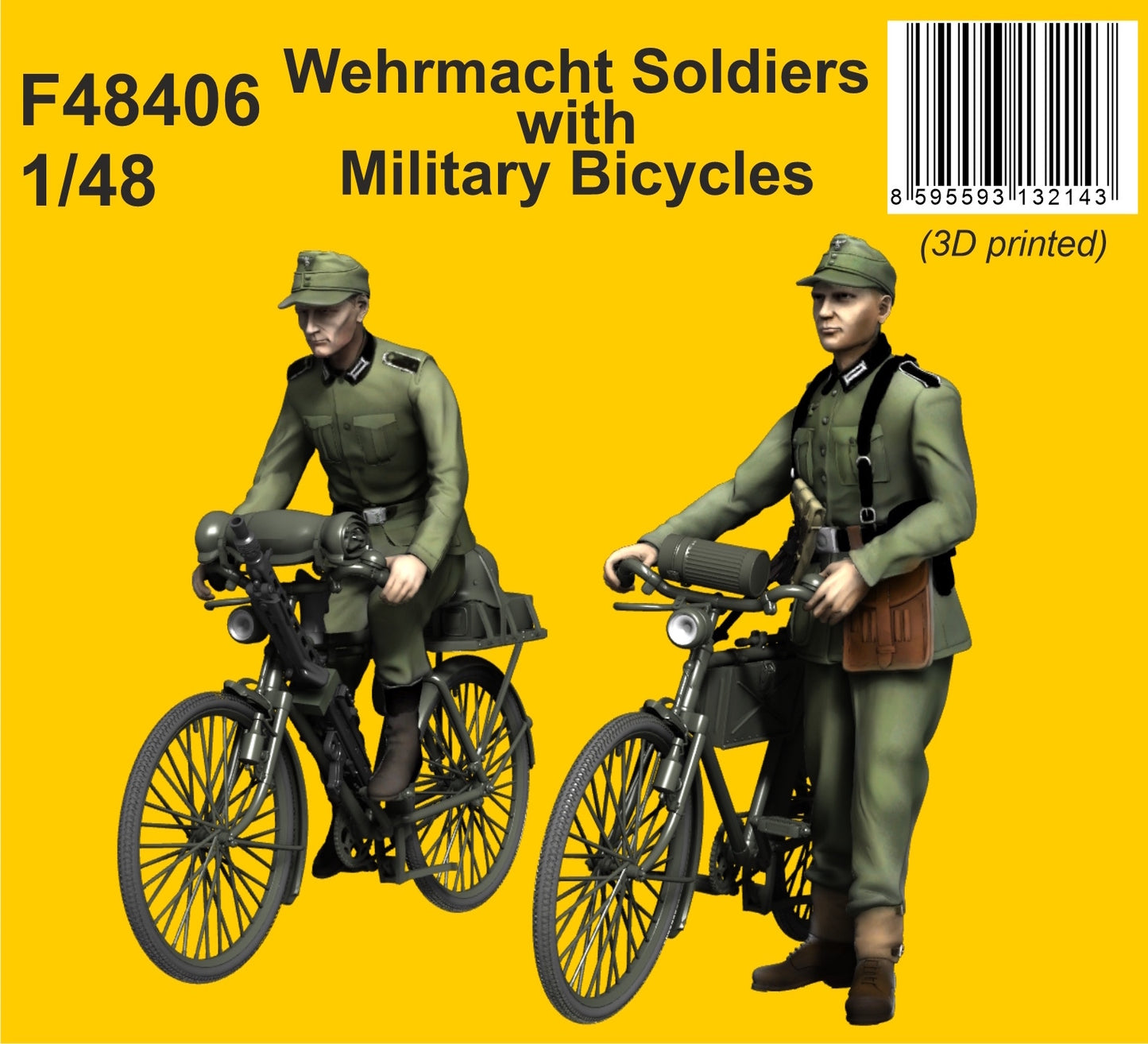 CMK/Czech Master Kits F48406 1:48 Wehrmacht Soldiers with Military Bicycles