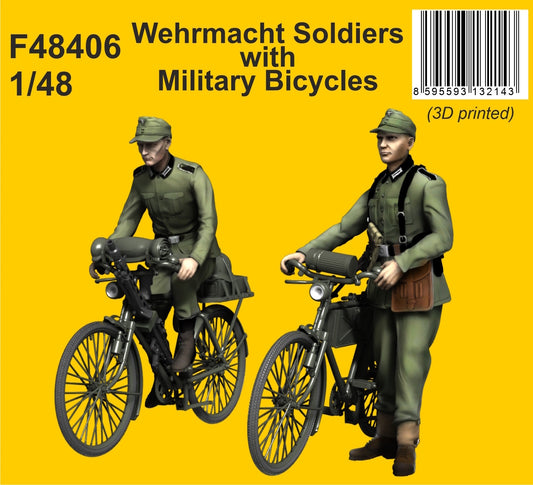 CMK/Czech Master Kits F48406 1:48 Wehrmacht Soldiers with Military Bicycles
